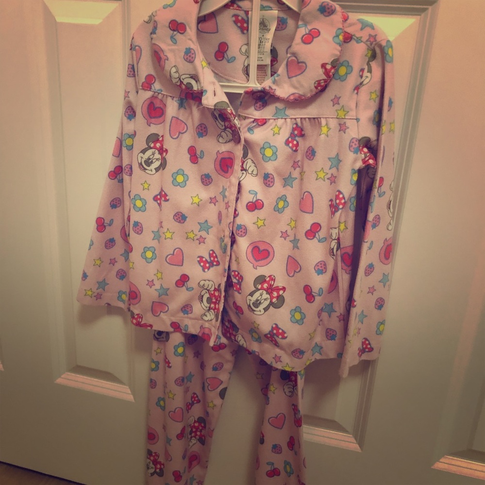 Disney Pink Minnie Mouse Heart & Flower Pajama Set
